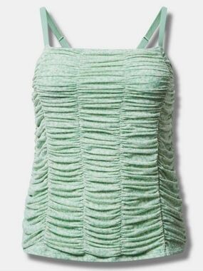 Torrid Ruched Mesh Hemlock Cropped Cami